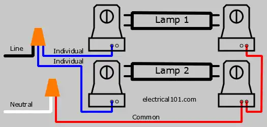 LED Direct Wire Double-Ended Wiring Diagram 2 Lamps Instant Start Fixture