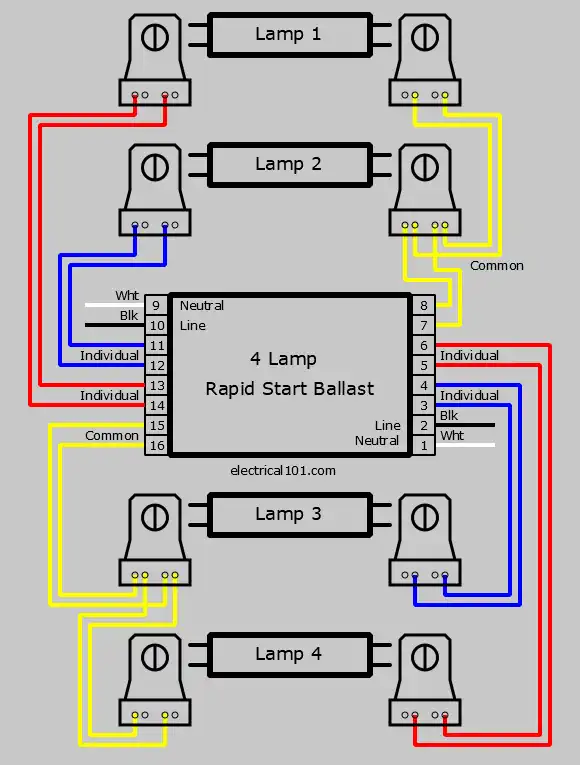 4 Lamp Series Lampholder Ballast Wiring Diagram