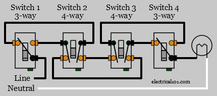 Toggling 4-way Switch Wiring Diagram
