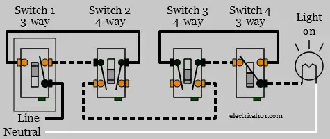 4-Way Light Switch Wiring Diagram 2